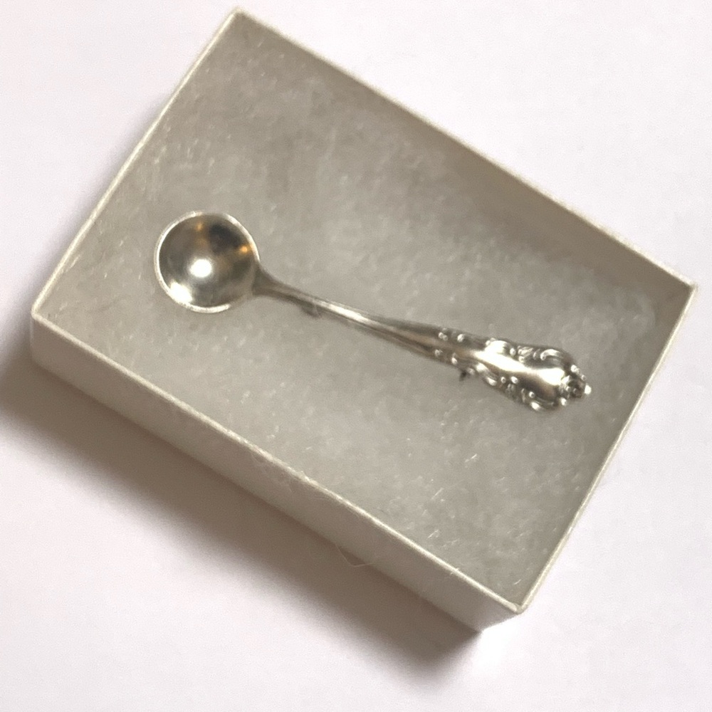 Vintage Easterling sterling silver salt spoon brooch - Picture 5 of 13
